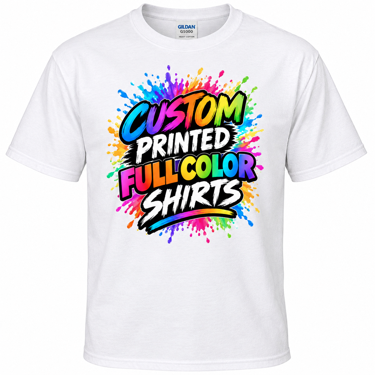 Custom Printed High Quality White 100% Cotton Preshrunk Tees